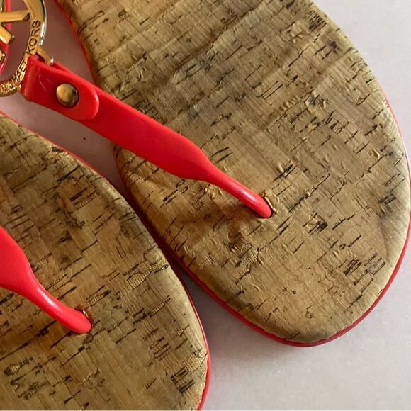 Michael Kors MK Logo Charm Jelly T Strap Sandals - Picture 4 of 7